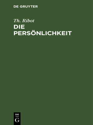 cover image of Die Persönlichkeit